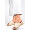 Smėlio spalvos patogūs moteriški sandalai-GD-FL1245BE