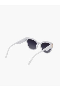 Białe okulary przeciwsłoneczne damskie-OKU-5828-4