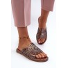 Shiny Women's Flat Sandals with Copper Embellishment Ebirena-RMR2266-4 C.ZŁOTY