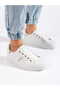 Białe buty sportowe wiązane-DD812M-W/S