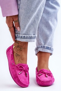 Women's Suede Moccasins Pink Si Passione-FT246 FUXIA
