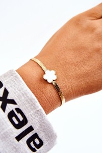 Women's Bracelet With White Gold Flower-JS-2237 GOLD