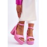 Fashionable Sandals On Massive Heel Pink Karmine-78-131 PINK