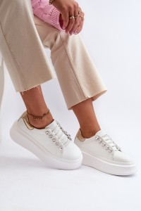 Moteriški balti odiniai batai su platforma-LR628 WHITE