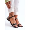 Women's Flat Sandals with Ornamental Strap Black Adissa-GG-120P BLACK