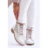 Moteriški balti odiniai batai su užtrauktuku-3186 BIAŁY GROCH