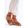 Women's Suede Sandals On Braided Wedge Camel Tessa-8497 CAMEL