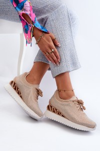 Originalaus sportiško dizaino  batai su platforma-MR38-377 BEIGE