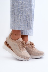 Originalaus sportiško dizaino  batai su platforma-MR38-377 BEIGE