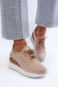 Originalaus sportiško dizaino  batai su platforma-MR38-377 BEIGE