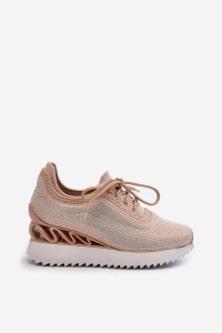 Originalaus sportiško dizaino  batai su platforma-MR38-377 BEIGE