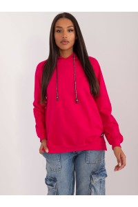 Fuksija spalvos stilingas džemperis su skeltukais šonuose-RV-BL-9043.19