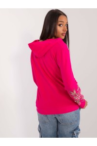 Fuksija spalvos džemperis papuoštas gėlėmis-RV-BL-8941.28
