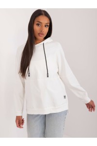 Baltas stilingas džemperis su skeltukais šonuose-RV-BL-9043.19