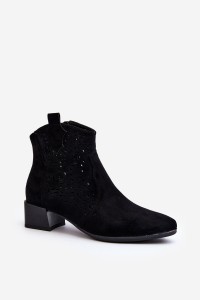 Women's Lacy Boots Black Madalina-58238 BK SU