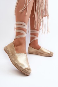 Romantiško stiliaus moteriškos espadrilės-B-727 GOLD