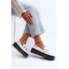 Moteriški odiniai batai su platforma ir grandinėlės detale-LR618 WHITE