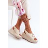 Smėlinės spalvos moteriškos odinės basutės su papuošimu-TV_24SD08-6865 BEIGE