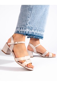 Smėlio spalvos blizgūs moteriški sandalai Sergio Leone-SK-894BE