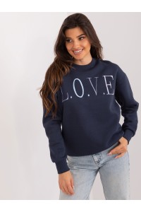 Tamsiai mėlynas išsiuvinėtas džemperis LOVE-D10606BA02565C