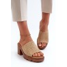 Moteriški sandalai su pintomis detalėmis-24SD98-6989 BEIGE