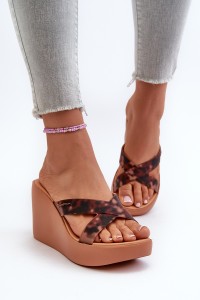 Moteriški sandalai su pleištais 83520 Ipanema High Fashion Slide Fem Ruda-83520 BEIGE/BLK