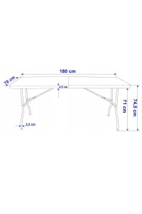 Sulankstomas į lagaminą maitinimo stalas, turistinis 70 x 180 cm SC02-SC02