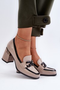 Stilingi moteriški batai ant plataus kulno-TV_MR38-973 BEIGE