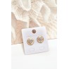 Golden Stainless Steel Heart and Circle Earrings-KOL.GLD/RD6-162