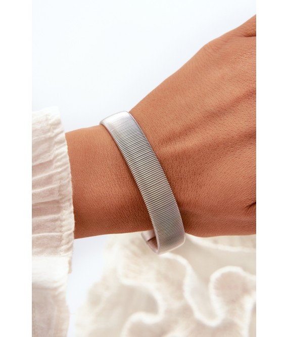 Elastic Women's Stainless Steel Bracelet Silver-HB120-003049 SILV