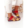 Leather Sandals With Drawstring Maciejka 03375 Red-Yellow-03375-43 CZER/ŻÓŁTY