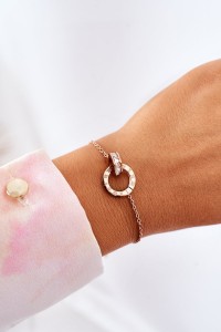 Chain Bracelet With Cubic Zirconia Rose Gold-BR 8 ROSE GOLD