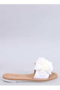 Minkštos romantiško stiliaus šlepetės su gėlėmis DIAYE WHITE-KB 39153