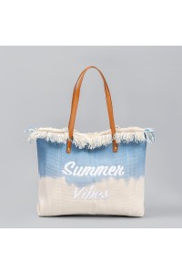 BOHO paplūdimio krepšys su kutais, mėlyna ombre TP14N-TP14N