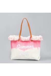 BOHO paplūdimio krepšys su kutais, rožinė ombre TP14R-TP14R