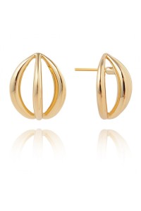 Išskirtinio dizaino auksiniai auskarai padengti 14k auksu KST3239-KST3239