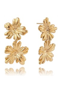 Auksiniai auskarai gėlytės padengti 14k auksu KST3251-KST3251