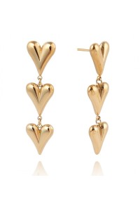 Auksiniai kabantys auskarai širdelės padengti 14k auksu KST3255-KST3255