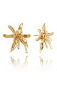 Auksiniai auskarai gėlytės padengti 14k auksu KST3257-KST3257