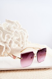 Women's Sunglasses with Gradient Gold-Pink Lenses-OK.32245