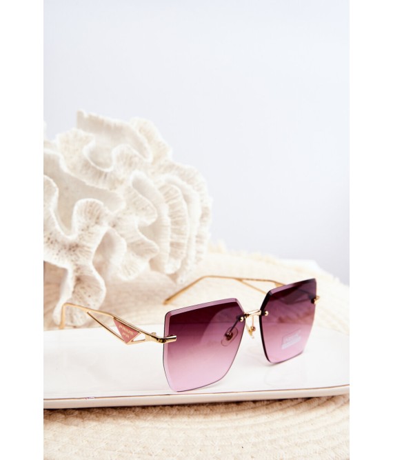 Women's Sunglasses with Gradient Gold-Pink Lenses-OK.32245