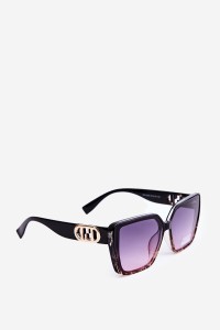 Women's Sunglasses With Decorative Detail UV400 Black-Brown-OK.32267