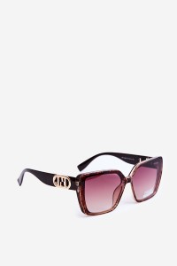 Women's Sunglasses With Decorative Detail UV400 Dark Brown-OK.32268