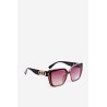 Women's Sunglasses With Decorative Detail UV400 Dark Brown-OK.32268