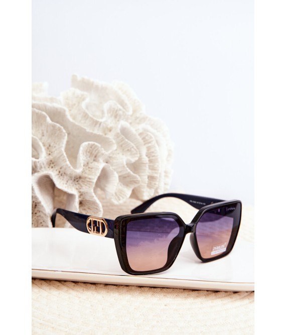 Women's Sunglasses with Decorative Detail UV400 Navy-OK.32269