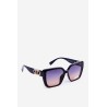 Women's Sunglasses with Decorative Detail UV400 Navy-OK.32269