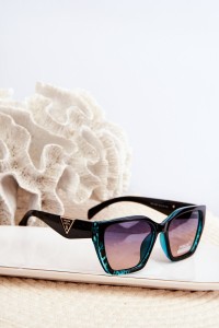 Women's Classic Sunglasses with Gold Details UV400 Black-Blue-OK.32273