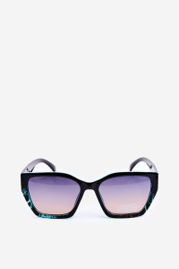 Women's Classic Sunglasses with Gold Details UV400 Black-Blue-OK.32273