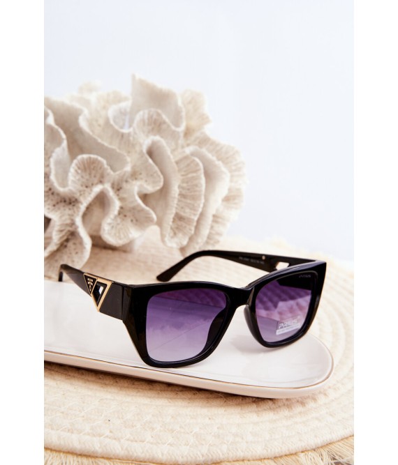 Women's Classic Sunglasses with Decorative Details UV400 Black-OK.32327