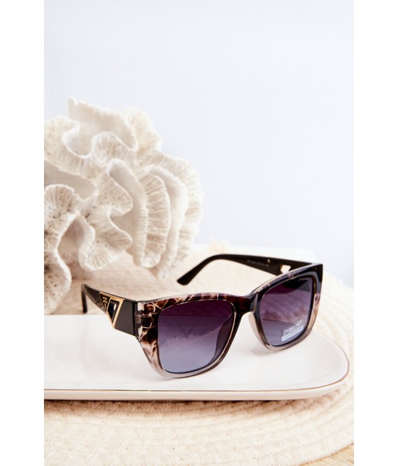 Women's Sunglasses with Decorative Details UV400 Brown-OK.32329